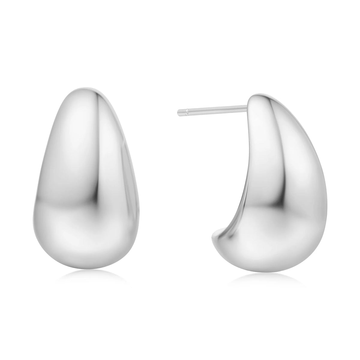Sterling Silver Bold Dome Hoop Earrings | Ania Haie