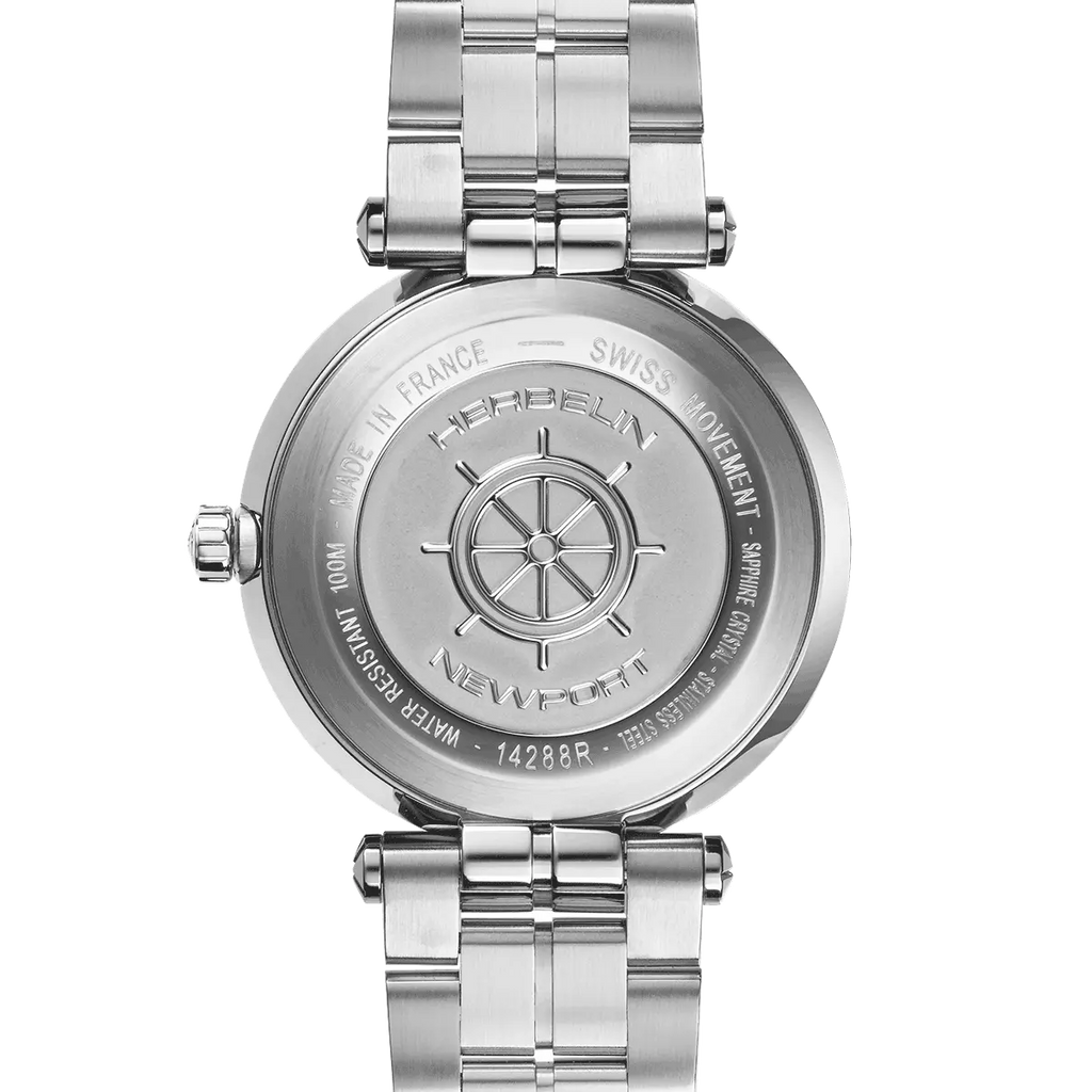 Herbelin Luna Ladies Stainless Steel Guilloché White Dial Watch