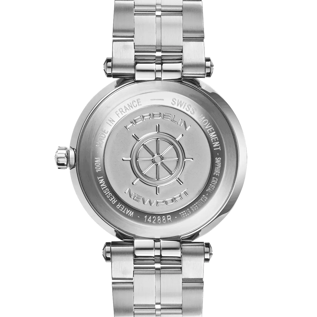 Herbelin Luna Ladies Stainless Steel Guilloché White Dial Watch