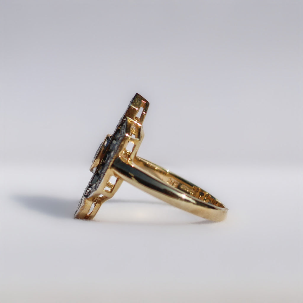 Sapphire and Diamond 18ct Yellow Gold Ring | Size N