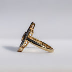 Sapphire and Diamond 18ct Yellow Gold Ring | Size N