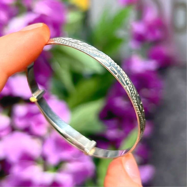 Sterling Silver engraved Children’s Bangle