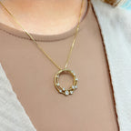 Diamond Bubble 9ct Yellow Gold Necklace