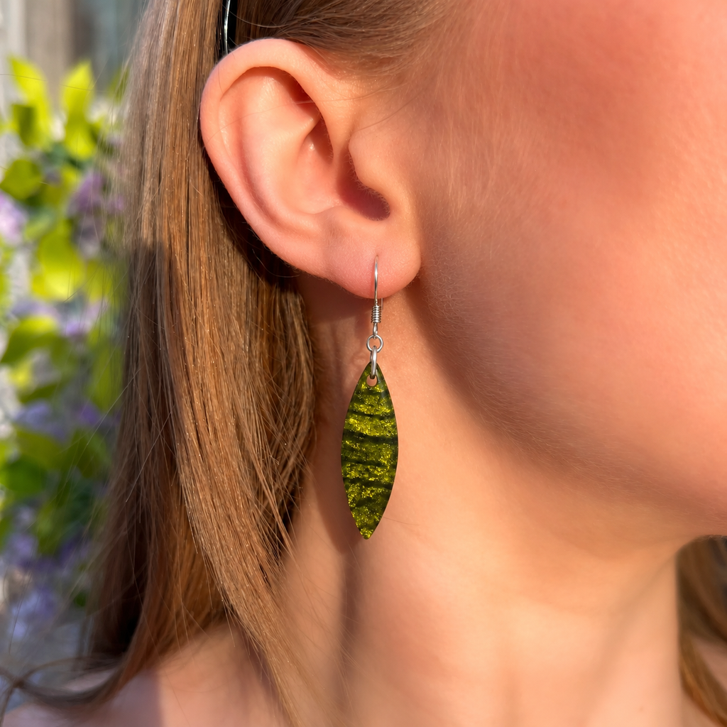 Pistachio Aztec Petal Drop Earrings | Watch This Space