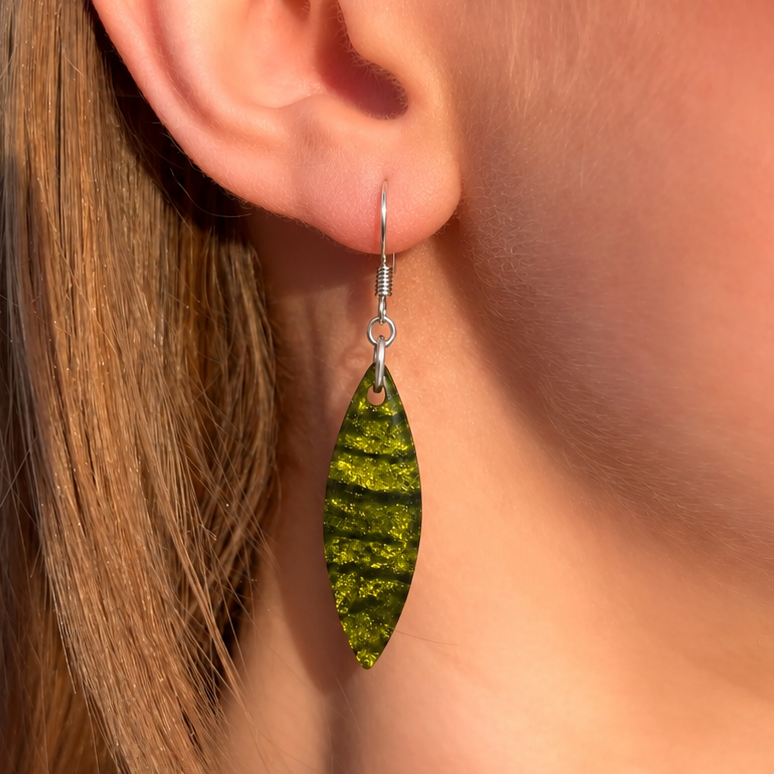 Pistachio Aztec Petal Drop Earrings | Watch This Space | Pre-Order