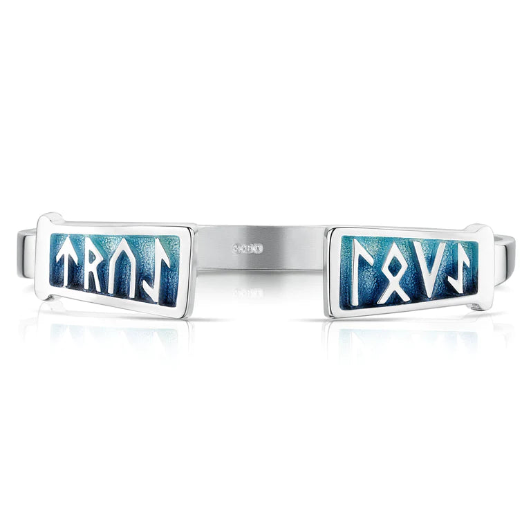 Runic 'Orkney Isles' Sterling Silver Bangle | Sheila Fleet
