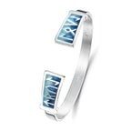 Scottish Runic 'Orkney Isles' Blue Enamelled Sterling Silver Bangle | Sheila Fleet