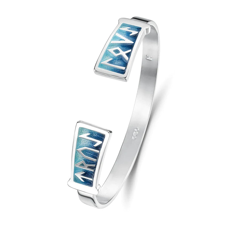 Runic 'Orkney Isles' Sterling Silver Bangle | Sheila Fleet