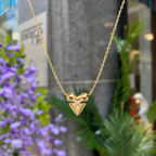Gold Heart Kiss Pave Necklace | Ania Haie