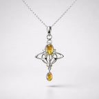 Citrine Sterling Silver Art Nouveau Inspired Necklace