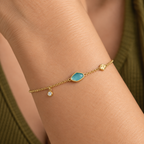 Turquoise Discs 14ct Gold Plated Bracelet | Ania Haie
