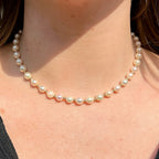 Vintage Pearl 9ct Yellow Gold Beaded Necklace