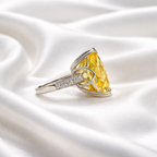 Lemon Yellow Cubic Zirconia Sterling Silver Dress Ring