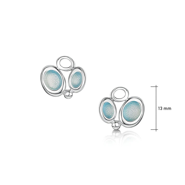 Pre-Order | Sterling Silver Sheila Fleet Blue Enamel 'Arctic Stream' Stud Earrings