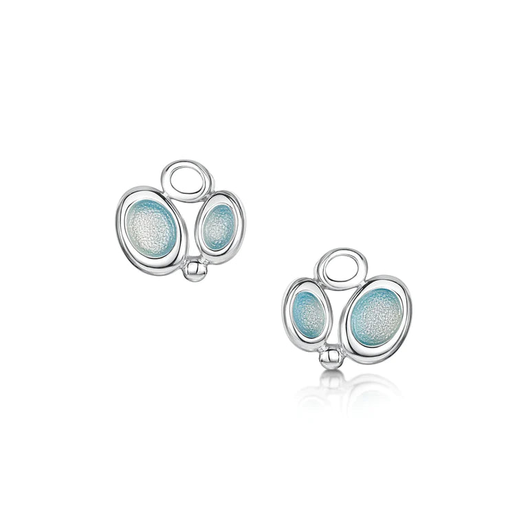Pre-Order | Sterling Silver Sheila Fleet Blue Enamel 'Arctic Stream' Stud Earrings