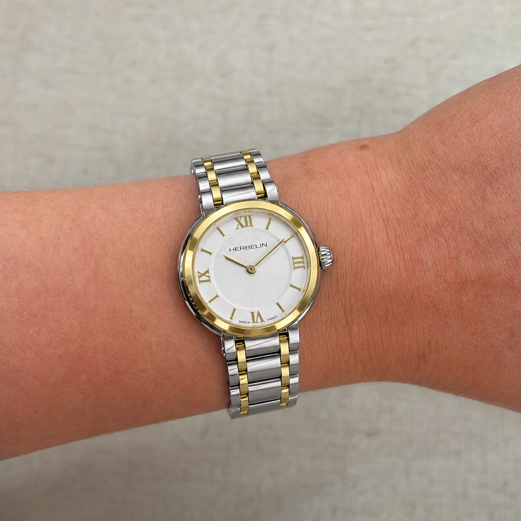 Herbelin | Galet Steel Two-Tone Watch with White Dial | Ladies