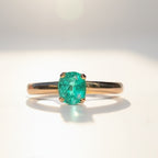 Emerald 9ct Yellow Gold Solitaire Ring | Size O
