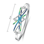 Pre-Order | Sterling Silver Wild Grasses Moonstone & Cubic Zirconia Bangle | Sheila Fleet