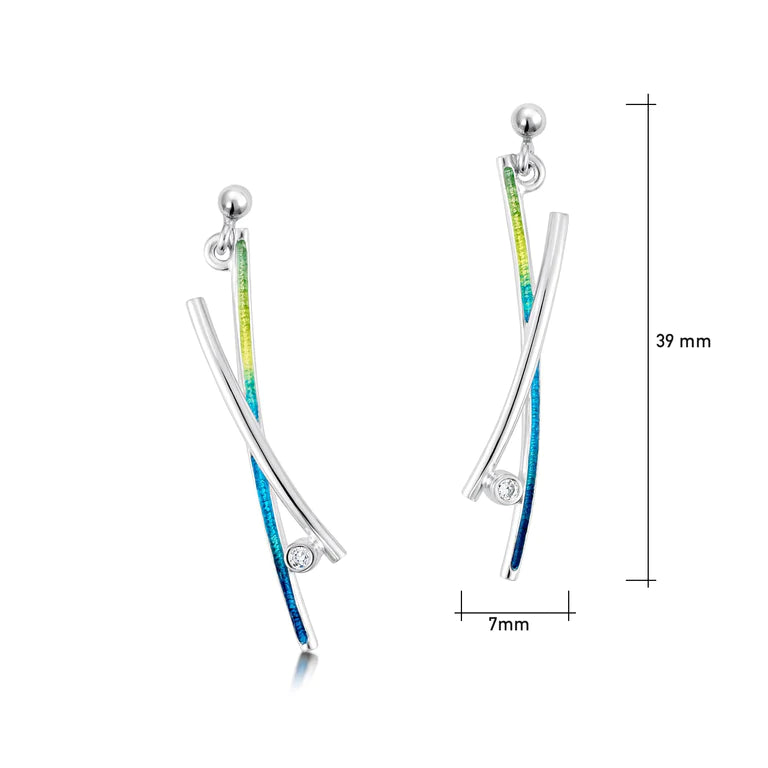 Pre-Order | Sheila Fleet Wild Grasses Cubic Zirconia Drop Earrings | Sheila Fleet