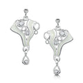 Opalescent Enamel 'Arctic Stream' Sterling Silver Drop Earrings | Sheila Fleet