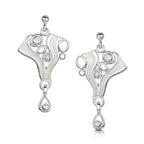 Scottish Enamel 'Arctic Stream' Sterling Silver Drop Earrings | Sheila Fleet