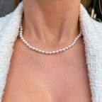 Freshwater Pearl 9ct Gold Beaded Dainty Necklace