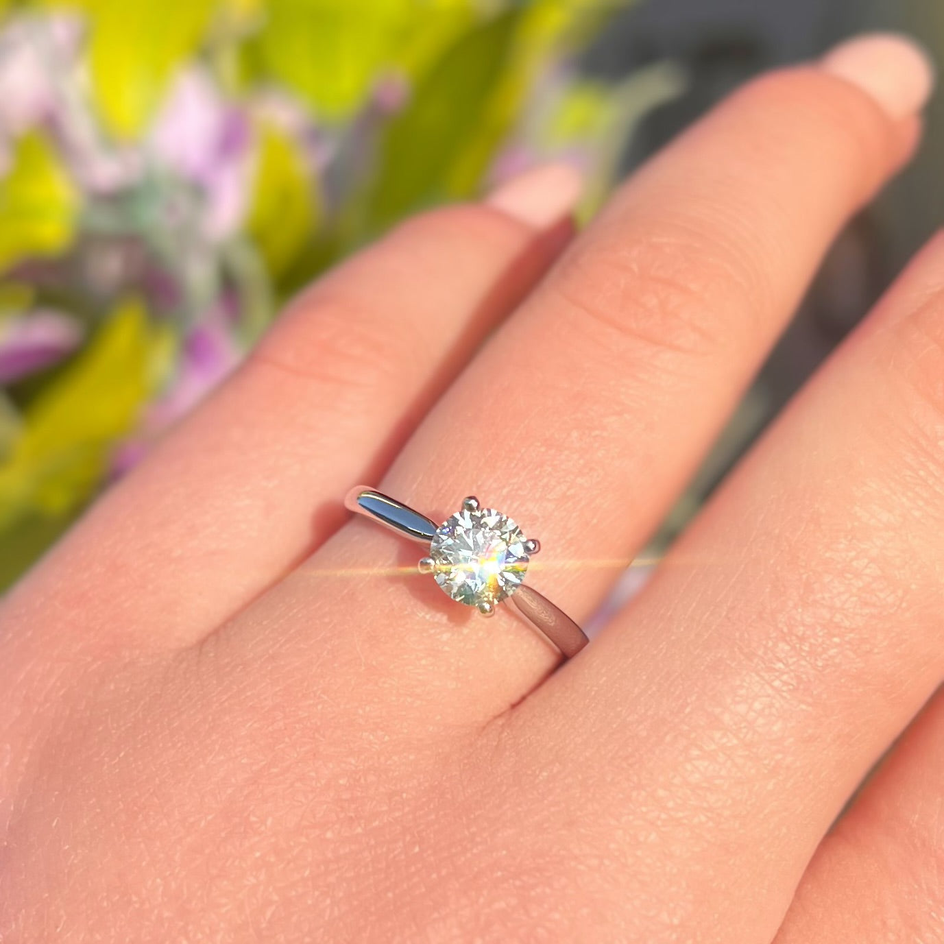 'The Marilyn' 1ct Natural Diamond Platinum Solitaire Engagement Ring | Size M