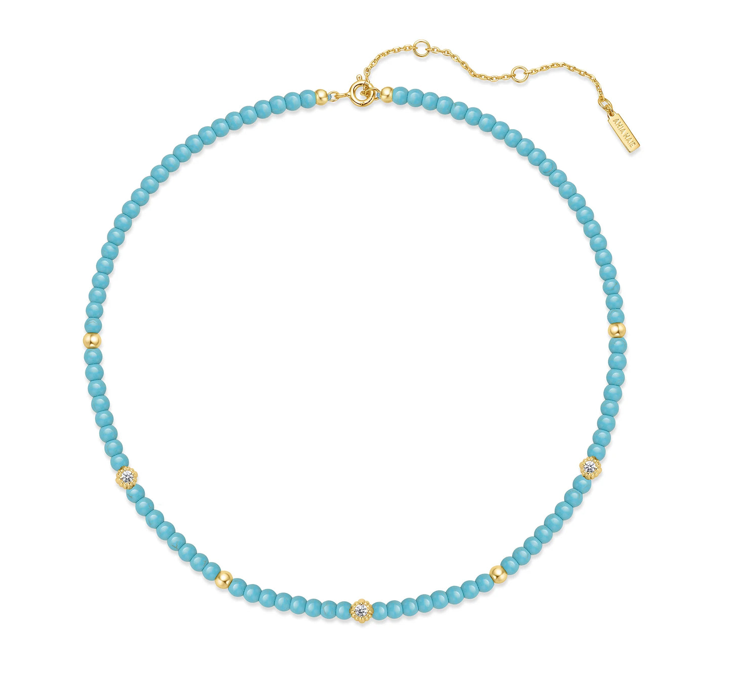 Ania Hae Gold Turquoise Beaded Necklace