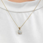 Lab-Grown Diamond 9ct Yellow Gold Solitaire Necklace