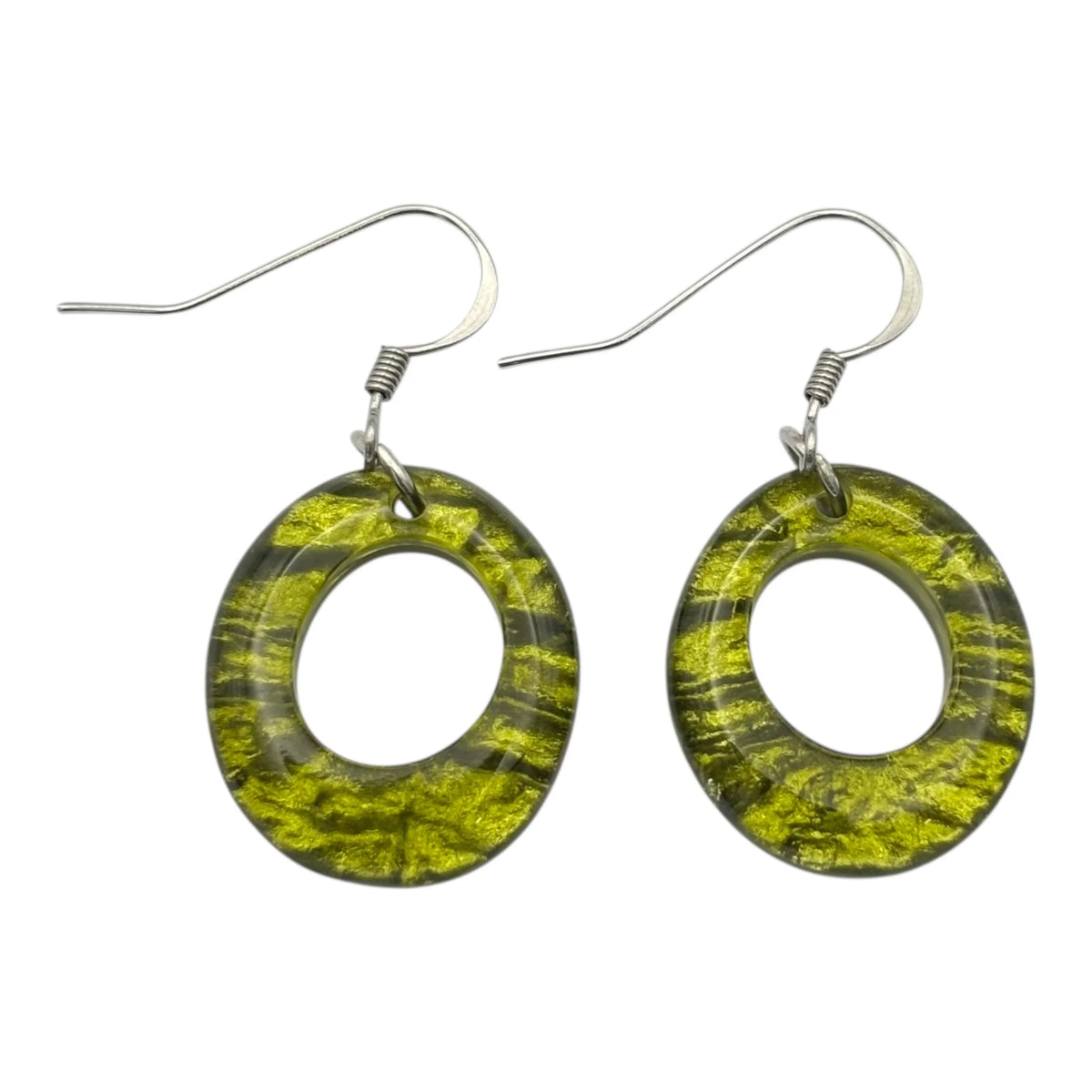 Pistachio Green Hollow Circle Drop Earrings | Watch This Space