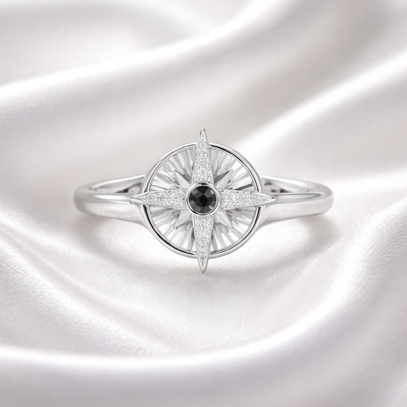 Ania Haie Sterling Silver Star Signet Ring - Size Q