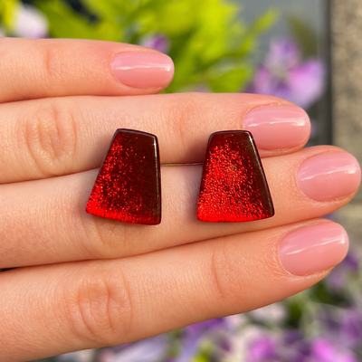 Red Stud Earrings | Watch This Space