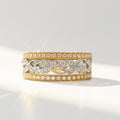 Floral Inspired Diamond 18ct Yellow and White Gold Ring | Size N
