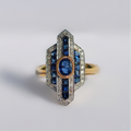 Sapphire and Diamond 18ct Yellow Gold Ring | Size N