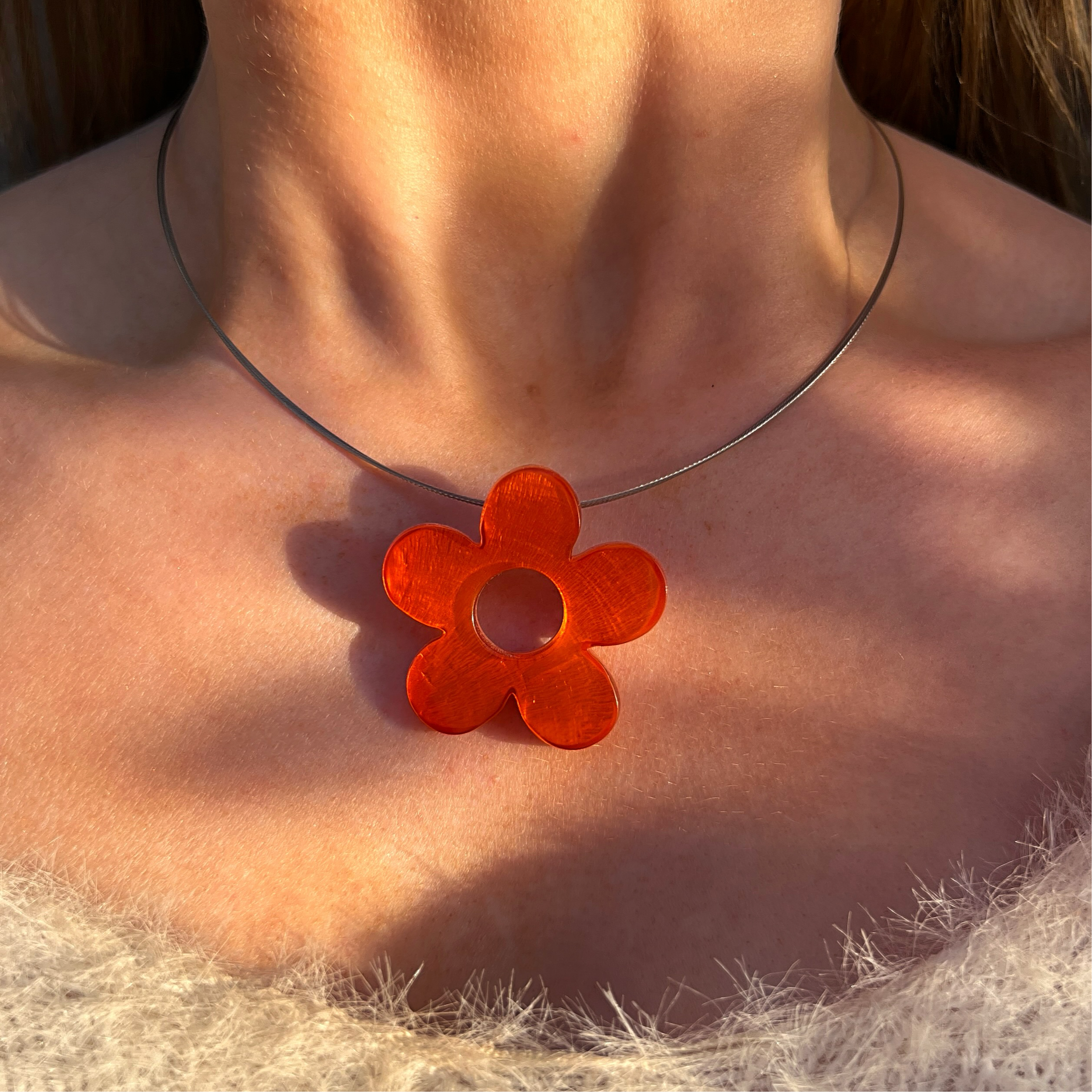 Orange Flower Necklace | Watch This Space