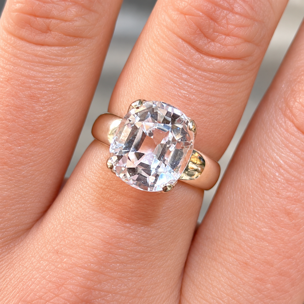Kunzite Sterling Silver Oval Cut Ring | Size O