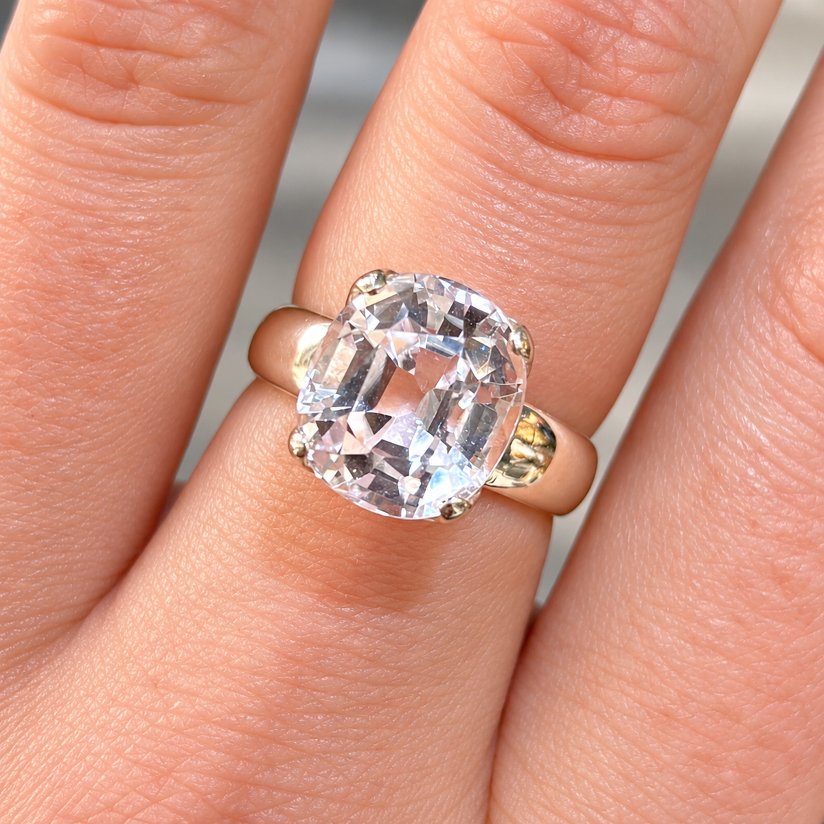 Kunzite Sterling Silver Oval Cut Ring | Size O
