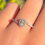 Diamond Twist 18ct White Gold Engagement Ring | Size O