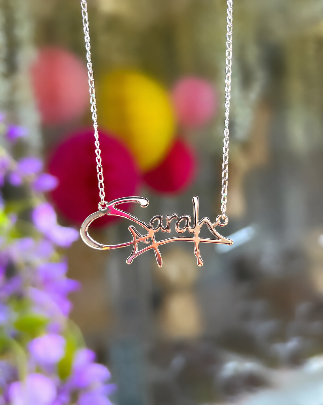 Personalised Sterling Silver Graffiti Name Dropper Necklace | Made to Order