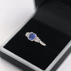 Sapphire and Diamond Platinum Ring | Size M ½