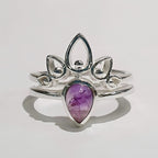 Mandala Amethyst Sterling Silver Ring | Size O ½