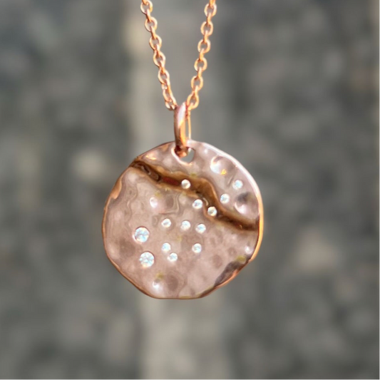 9ct Rose Gold Plated Star Sign Constellation Necklace