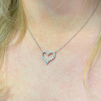Cubic Zirconia Sterling Silver Heart Necklace