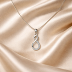 Cubic Zirconia Sterling Silver Infinity Necklace