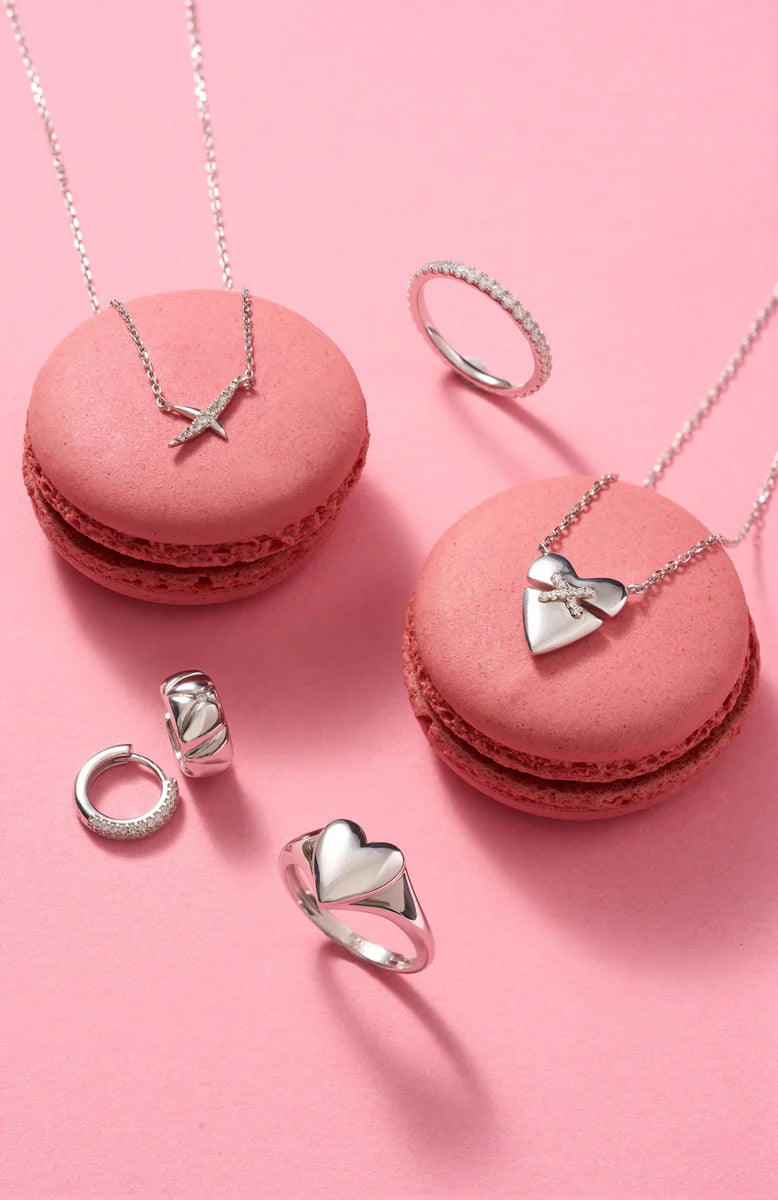 Ania Hae Silver Kiss Pavé Necklace
