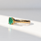 Emerald 9ct Yellow Gold Solitaire Ring | Size O