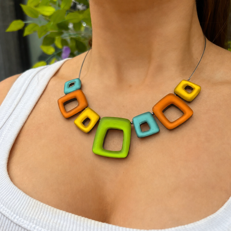 Pre-Order | Zest Hollow Squares Necklace | Watch This Space