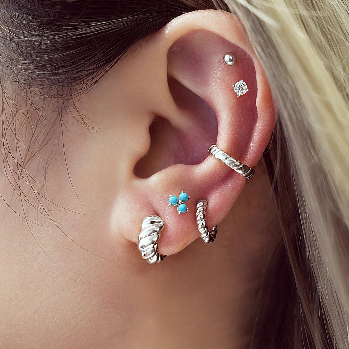 Ania Haie Silver Chubby Small Huggie Hoop Earrings