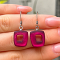 Pre-Order | Tropical Hollow Square Drop Earrings | Watch This Space