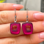 Tropical Hollow Square Drop Earrings | Watch This Space